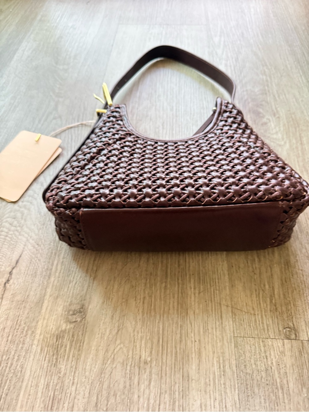 sancia the istria brown 100% woven leather 90's style shoulder bag purse handbag - Picture 4 of 6